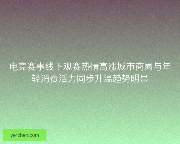 电竞赛事线下观赛热情高涨城市商圈与年轻消费活力同步升温趋势明显